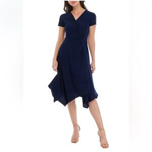 Navy Midi Dress, Size XL by Perceptions New York